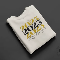 Hustle & Heart NC 2023 Repeating New Year In Black And Gold Graphic Tee Or Sweatshirt