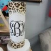 Hustle & Heart NC Leopard Print Vine Monogram Stainless Steel 20oz Tumbler Monogram Tees