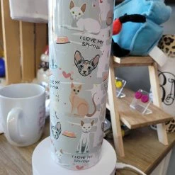 Hustle & Heart NC I Love My Sphynx Completed 20oz Skinny Tumbler