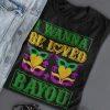 Hustle & Heart NC I Wanna Be Loved Bayou Mardi Gras Graphic Tee
