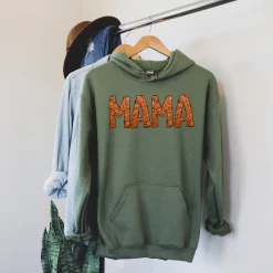 Hustle & Heart NC MAMA Western Faux Decorative Embossed Leather Graphic Tee