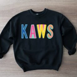 Hustle And Heart NC Kaws Colorful Graphic Tee Colorful Block Mascots