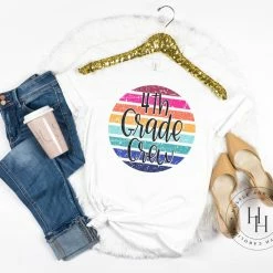 Hustle & Heart NC 4th Grade Crew Multicolor Circle - SUBLIMATION TRANSFER Transfers