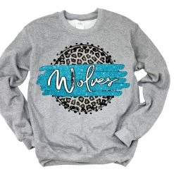 Hustle & Heart NC Wolves Carolina Blue/White With Black Outline