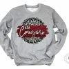 Hustle & Heart NC Customizable Name Tees Ada Cougars Maroon And White