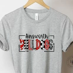 Hustle & Heart NC School Doodle Designs Ainsworth Bulldogs Doodle Graphic Tee