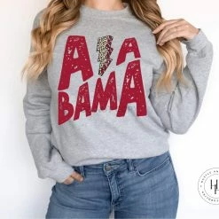 Hustle And Heart NC Alabama Lightning Bolt Graphic Tee