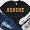 Hustle And Heart NC AOACHE Orange/Softball Faux Chenille Letters Graphic Tee Faux Chenille And Glitter Letter Patch Tees