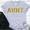 Hustle And Heart NC Aunt Softball Faux Chenille Letters Graphic Tee Faux Chenille And Glitter Letter Patch Tees