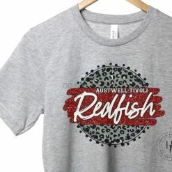 Hustle & Heart NC Austwell-Tivoli Redfish Leopard Circle Graphic Tee