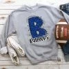 Hustle & Heart NC Badgers Blue Glitter Varsity Doodle School Doodle Designs