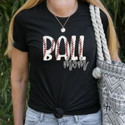 Hustle & Heart NC Ball Mom (Baseball) Graphic Tee Mascot Pride