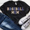 Hustle And Heart NC Baseball Mom Royal Blue Faux Chenille Letters Graphic Tee