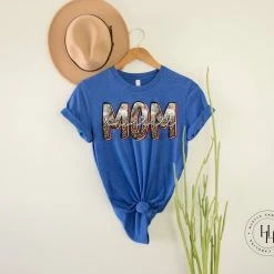 Hustle & Heart NC Baseball/Softball/Soccer Mom Half Leopard Grunge Graphic Tee