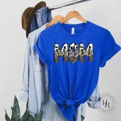 Hustle & Heart NC Baseball/Softball/Soccer Mom Half Leopard Grunge Graphic Tee