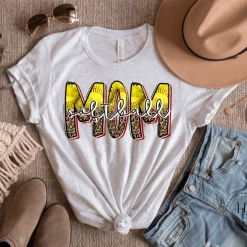 Hustle & Heart NC Baseball/Softball/Soccer Mom Half Leopard Grunge Graphic Tee