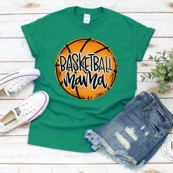Hustle & Heart NC Basketball Mama Tee Basketball Designs