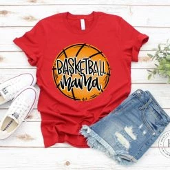 Hustle & Heart NC Basketball Mama Tee Basketball Designs
