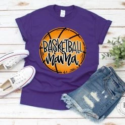 Hustle & Heart NC Basketball Mama Tee Basketball Designs