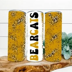 Hustle & Heart NC Bearcats Mustard/Black Completed 20oz Skinny Tumbler