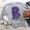 Hustle & Heart NC Bears Purple Glitter Varsity Doodle