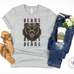 Hustle & Heart NC Bears Repeating Mascot Graphic Tee Repeating Mascot Designs