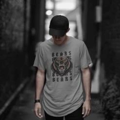 Hustle & Heart NC Bears Repeating Mascot Graphic Tee Repeating Mascot Designs