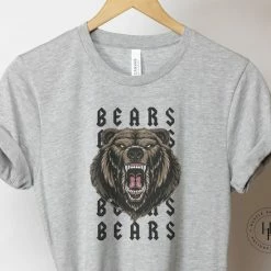 Hustle & Heart NC Bears Repeating Mascot Graphic Tee Repeating Mascot Designs