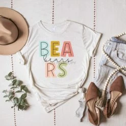 Hustle & Heart NC Mascot Pride Bears Water Color Graphic Tee