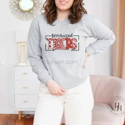 Hustle & Heart NC Beechwood Tigers Red/White Doodle Graphic Tee