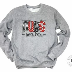 Hustle & Heart NC Bell City Cubs Red/Black/White Doodle Graphic Tee School Doodle Designs