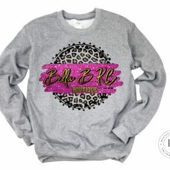 Hustle & Heart NC Faux Glitter Leopard Circle Designs Bella B KC Boutique
