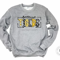 Hustle & Heart NC Bellevue Tigers Yellow Gold/Black/White Doodle Graphic Tee