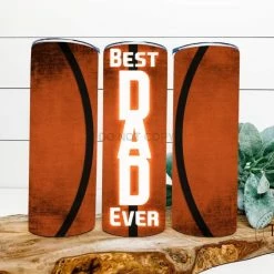 Hustle & Heart NC Best Dad Ever Basketball Completed 20oz Skinny Tumbler Tumbler Of The Week