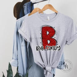 Hustle & Heart NC School Doodle Designs Big Sandy Red Glitter Varsity Doodle