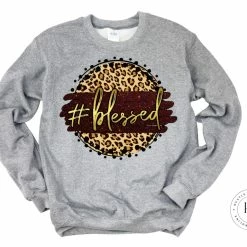 Hustle & Heart NC #blessed Burgundy And Gold Tan Leopard