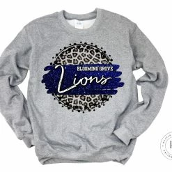 Hustle & Heart NC Faux Glitter Leopard Circle Designs Blooming Grove Lions