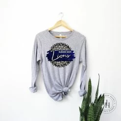 Hustle & Heart NC Faux Glitter Leopard Circle Designs Blooming Grove Lions