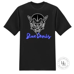 Hustle & Heart NC Blue Devils Neon Mascot