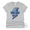 Hustle And Heart NC Faux Chenille And Glitter Letter Patch Tees Blue Jays Bolt Graphic Tee