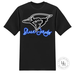 Hustle & Heart NC Blue Jays Neon Mascot