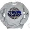 Hustle & Heart NC Blue Jays Faux Glitter Leopard Circle Designs