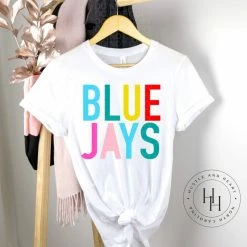 Hustle & Heart NC Transfers Bluejays Colorful Block Screenprint Transfer