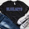 Hustle And Heart NC Faux Chenille And Glitter Letter Patch Tees BLUEJAYS Faux Chenille Letters Graphic Tee