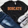 Hustle And Heart NC Faux Chenille And Glitter Letter Patch Tees Bobcats Orange Faux Chenille Letters Graphic Tee