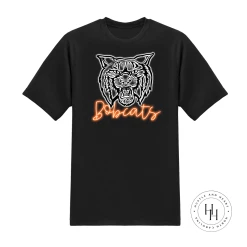 Hustle & Heart NC Bobcats Orange Neon Mascot