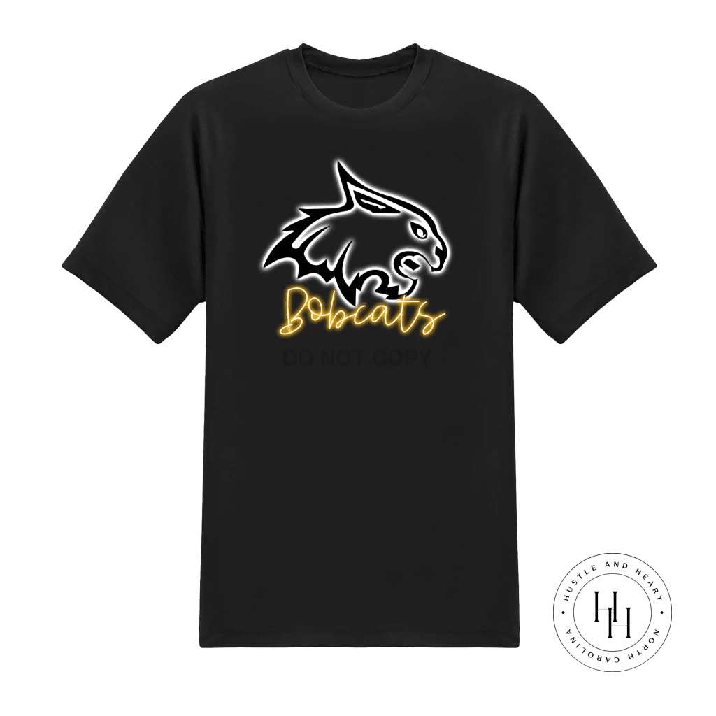 Hustle & Heart NC Bobcats Yellow Neon Mascot