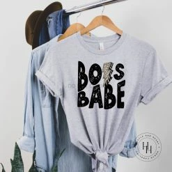 Hustle And Heart NC Boss Babe Lightning Bolt Graphic Tee Lightning Bolt Designs