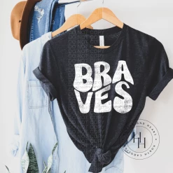 Hustle & Heart NC Braves Retro Screenprint Transfer Transfers