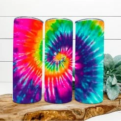 Hustle & Heart NC Tumbler Of The Week Bright Tie Dye Completed 20oz Skinny Tumbler